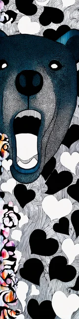 Free bear bookmarks for adults featuring a shocked bear with hearts